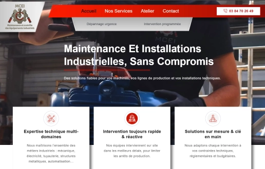 Site web pour entreprise de maintenance industrielle à Champagney