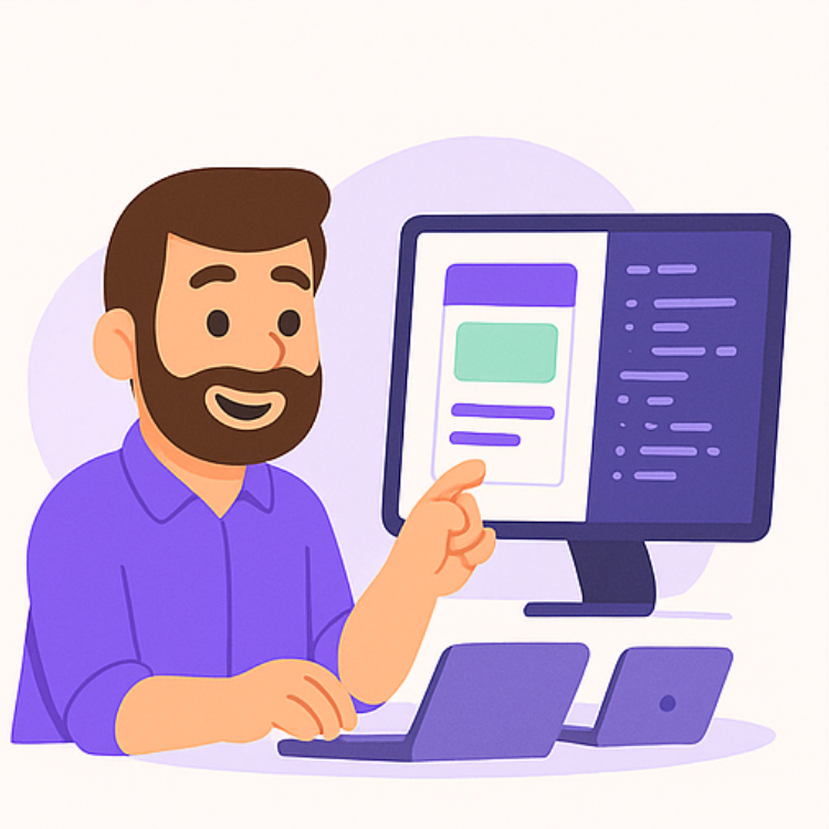 mon avatar en pleine création de site web
