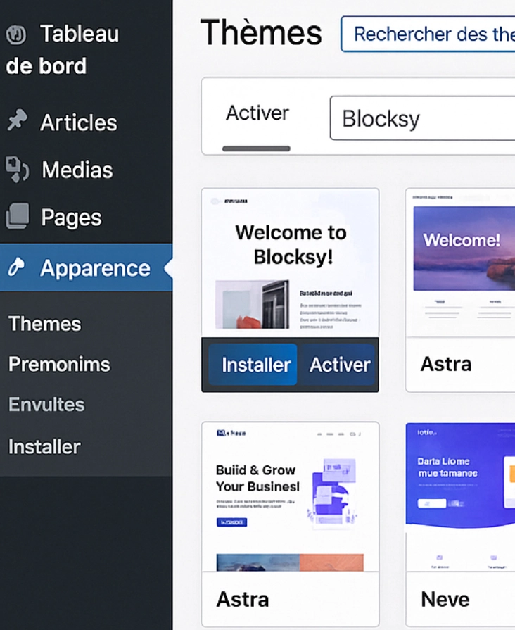 Installation wordpress